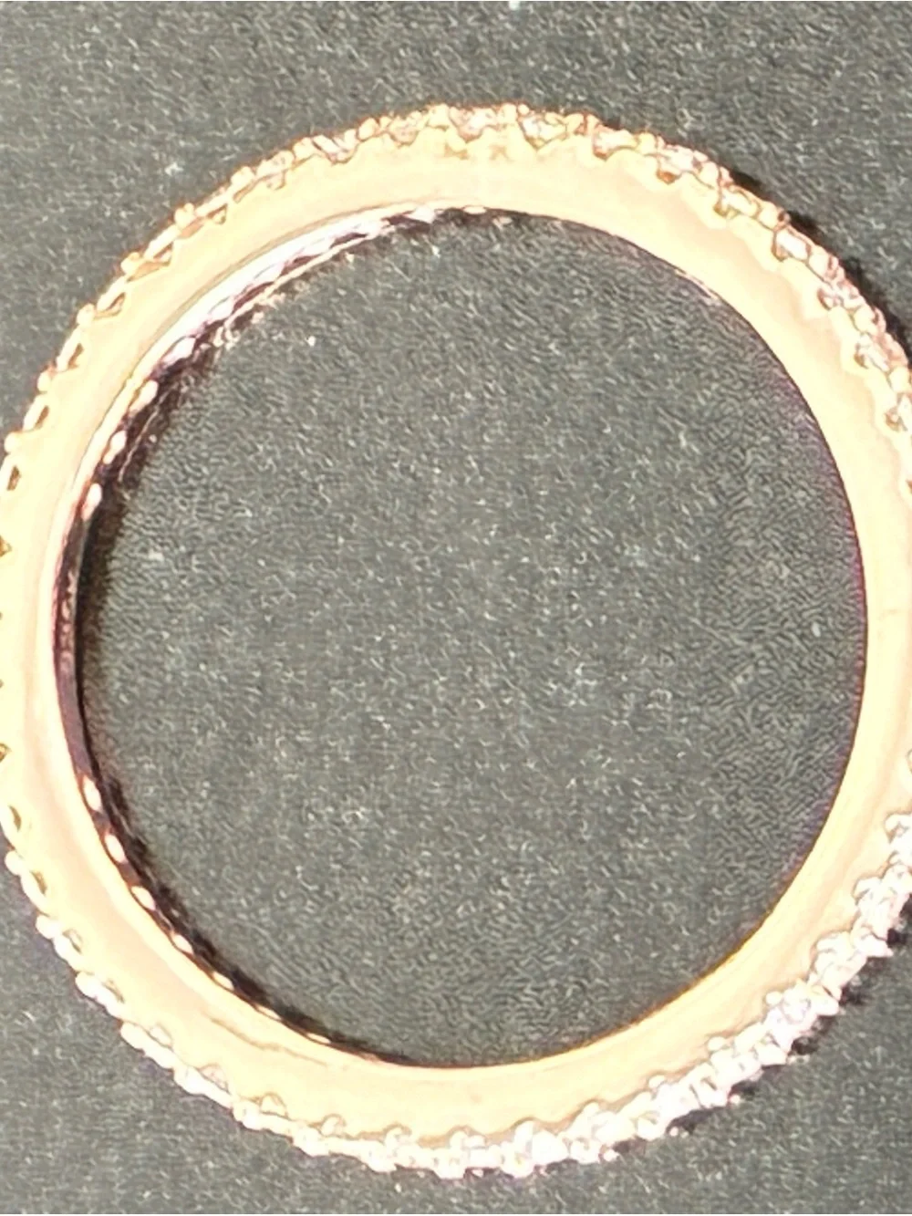 925 Sterling Silver Rose Gold Pavé Eternity Ring Sz 8